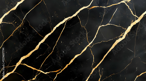 Black marble texture with gold veins.