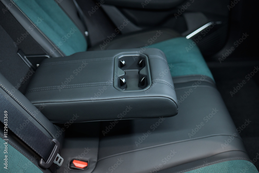 Vehicle armrest with cup holder, beige design, for luxury cars Vehicle armrest with cup holder, beige design, for luxury cars