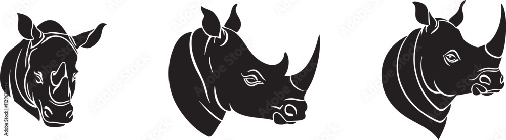 Fototapeta premium Rhinoceros Outline for Creative Projects 