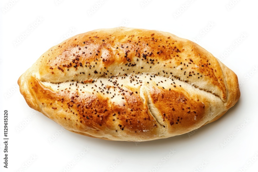 Fresh tasty pita bread loaf on white surface viewed from above Fresh tasty pita bread loaf on white surface viewed from above
