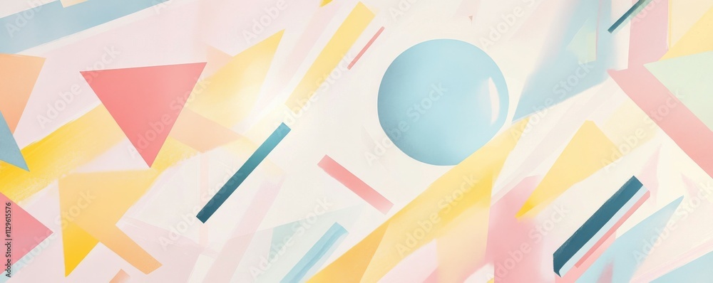 Abstract Geometric Wall Art in Pastel Colors Abstract Geometric Wall Art in Pastel Colors