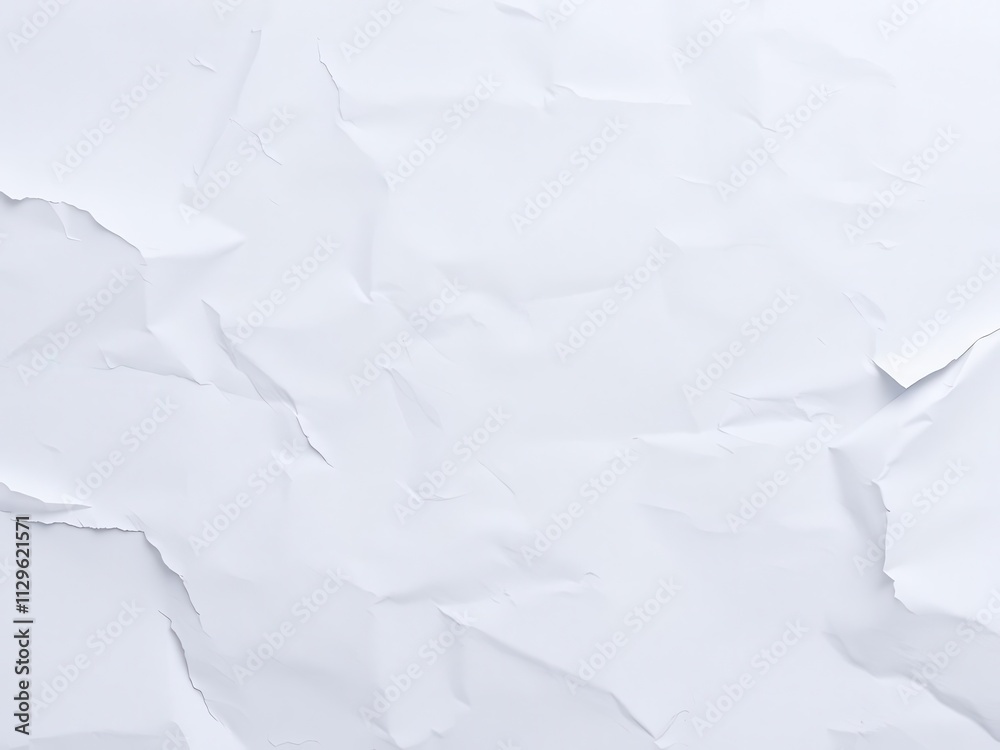 Obraz premium Crumpled white paper with sharp folds and creases on a dark background, detail, document, background