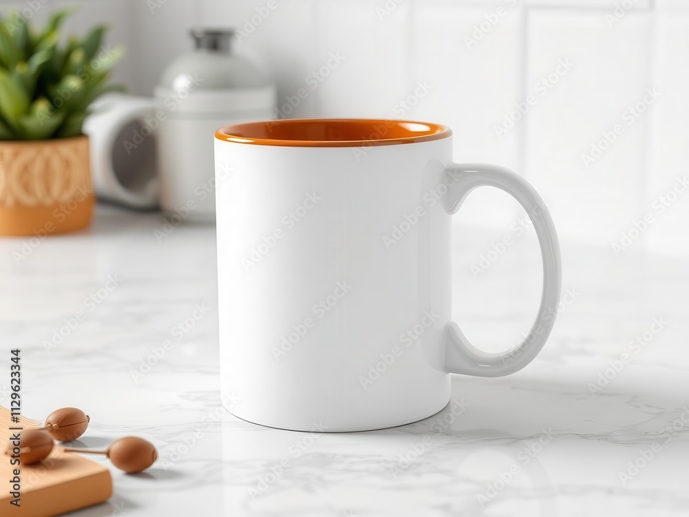 High-quality ceramic mug mockup featuring a blank white surface for customization, ceramic, customizable High-quality ceramic mug mockup featuring a blank white surface for customization, ceramic, customizable