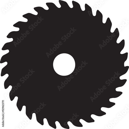 Illustration of a silhouette icon featuring a cutting knife blade