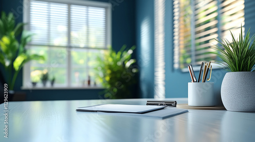 Clean White Desk with Copyspace