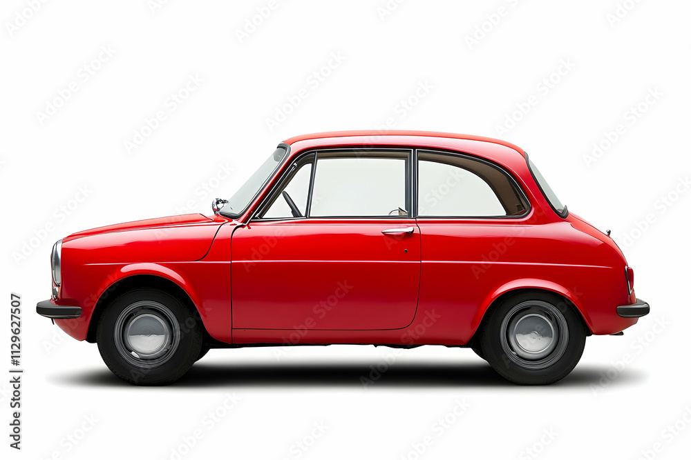 Compact Italian car showcased on a crisp white background, AI Generated Compact Italian car showcased on a crisp white background, AI Generated