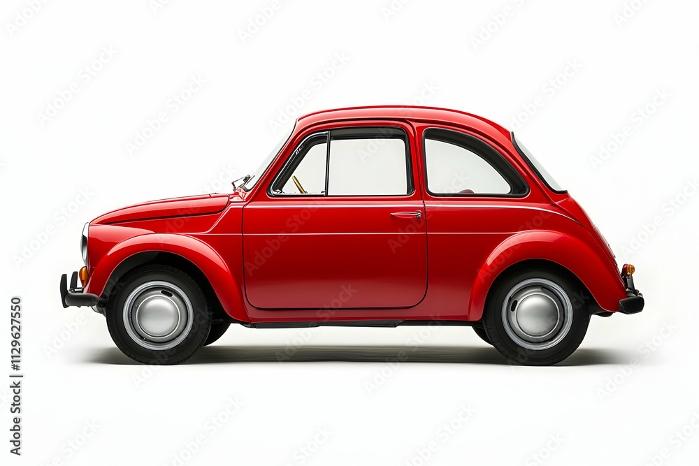 Compact Italian car showcased on a crisp white background, AI Generated Compact Italian car showcased on a crisp white background, AI Generated