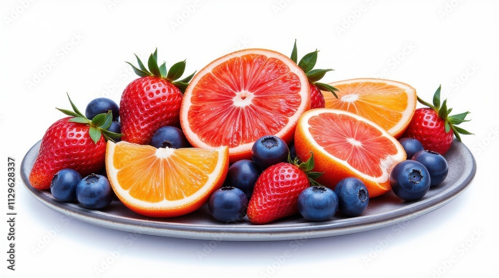 Watercolor Illustration of a Fresh Fruit Platter Watercolor Illustration of a Fresh Fruit Platter
