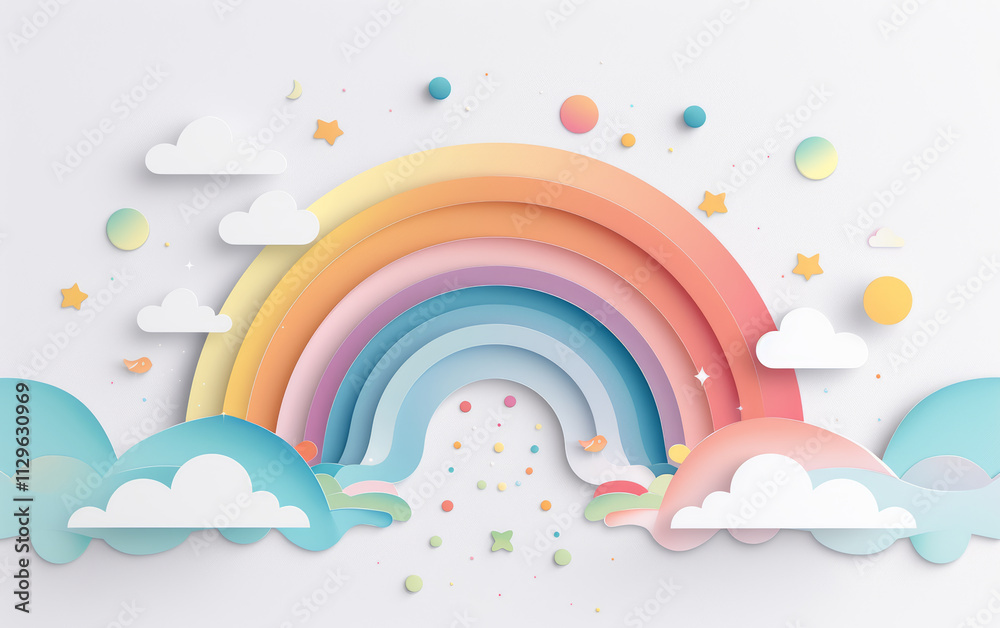 3D effect of rainbow modeling business background
3D effect of rainbow modeling business background