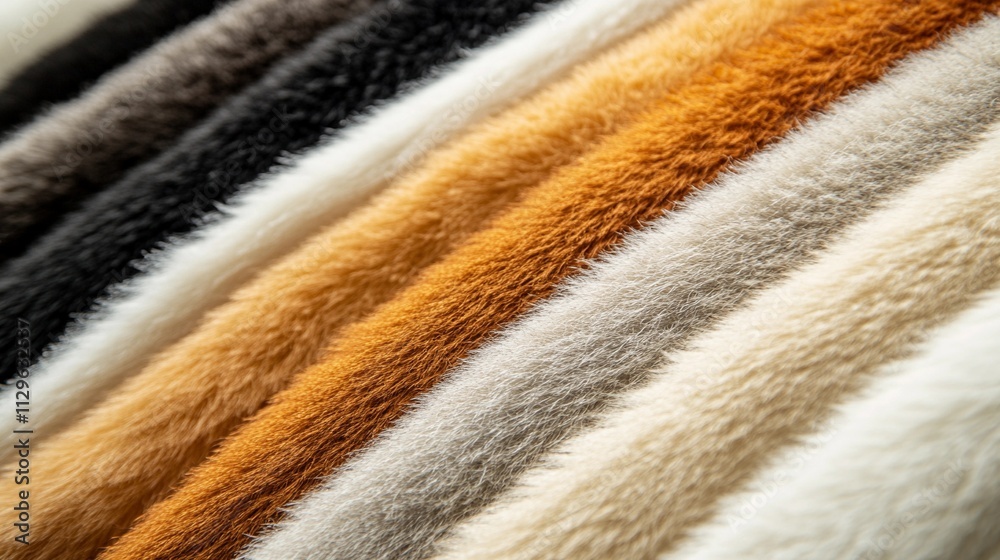 Collection of raw fur swatches showcasing textures and natural patterns Collection of raw fur swatches showcasing textures and natural patterns