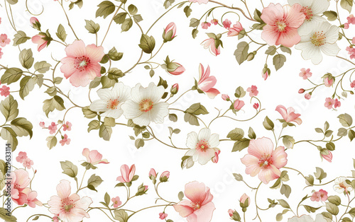 Wallpaper Mural Retro style floral texture art background
 Torontodigital.ca