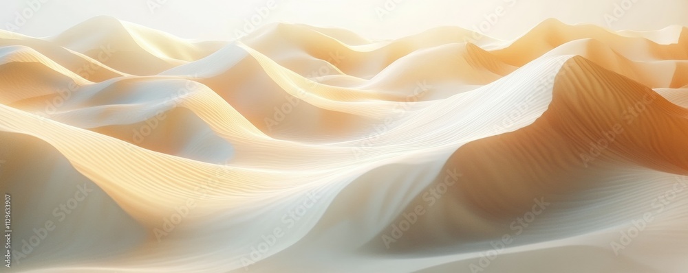 Obraz premium Organic wave forms, sand dune resemblance, subtle motion,