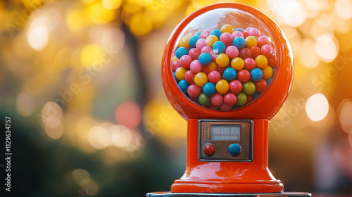 vintage gumball machine filled with colorful candies symbolizes nostalgia, childhood joy, and a sense of whimsy, evoking memories of simpler times and the fun of choosing a sweet treat