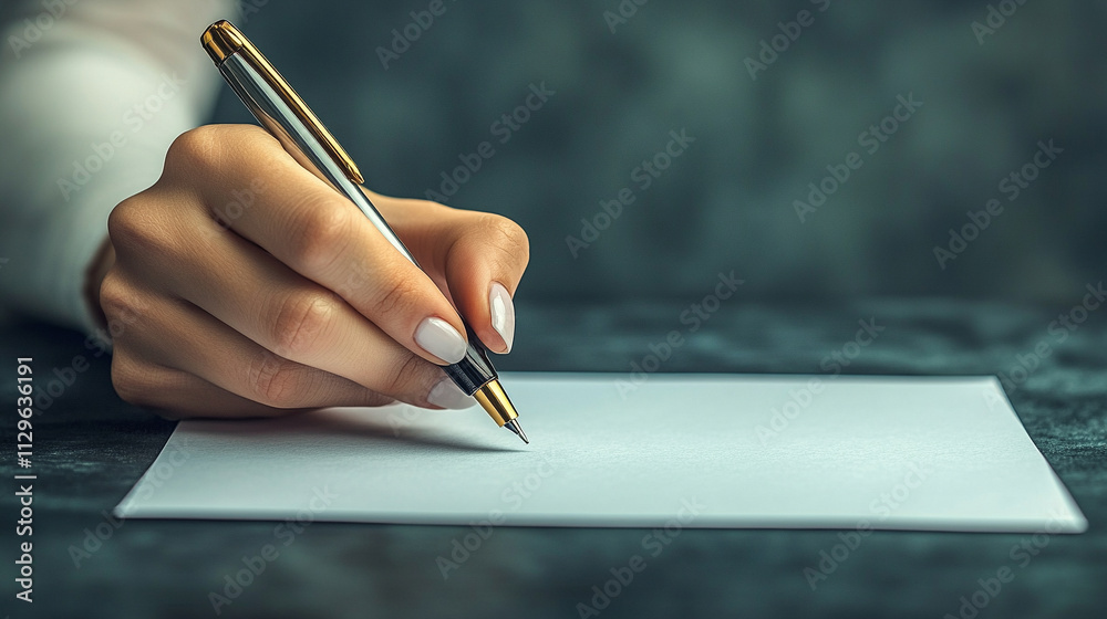 woman's hand gracefully holds a pen above paper, symbolizing creativity, inspiration, and the art of writing. The image evokes thoughts of new ideas, clarity, and the power of written expression woman's hand gracefully holds a pen above paper, symbolizing creativity, inspiration, and the art of writing. The image evokes thoughts of new ideas, clarity, and the power of written expression