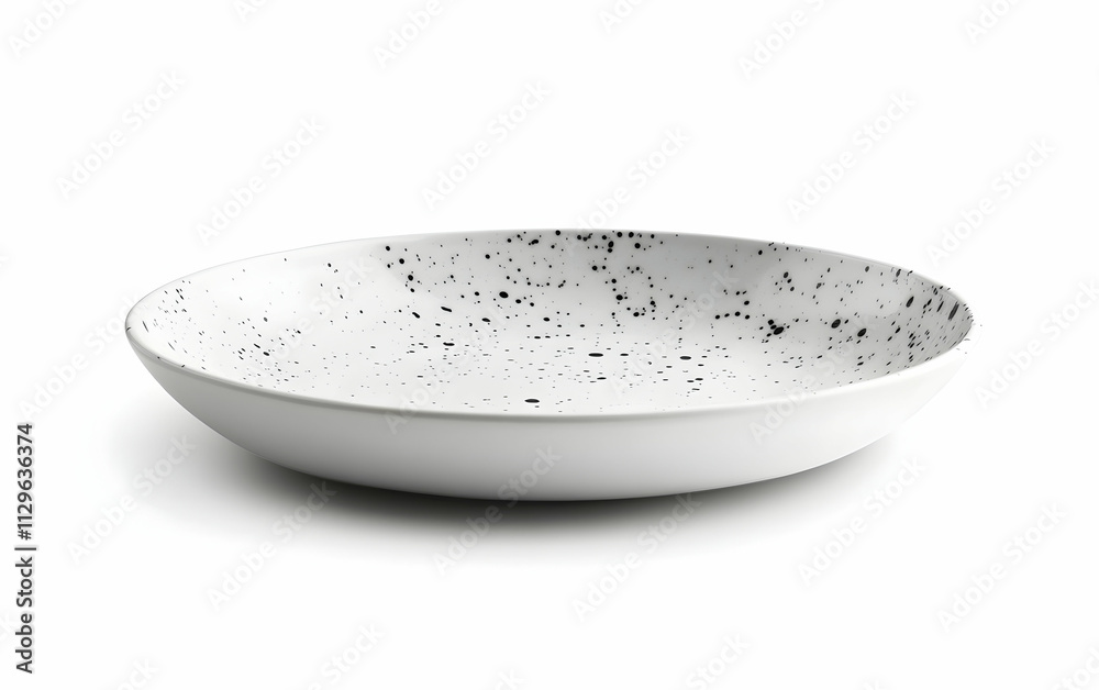 Empty round white plate, isolated on white background, clipping path,, AI Generated