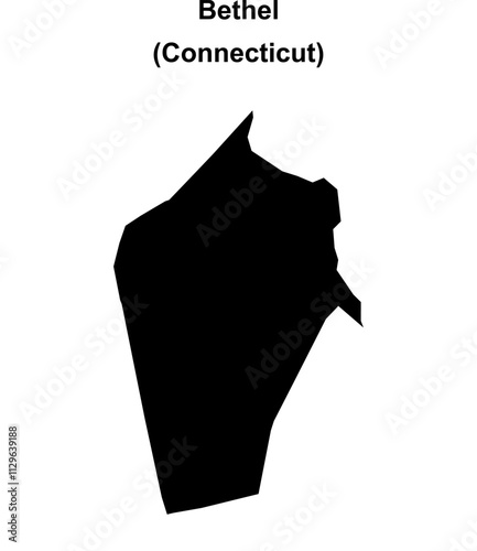 Cuadro en lienzo Bethel (Connecticut) blank outline map