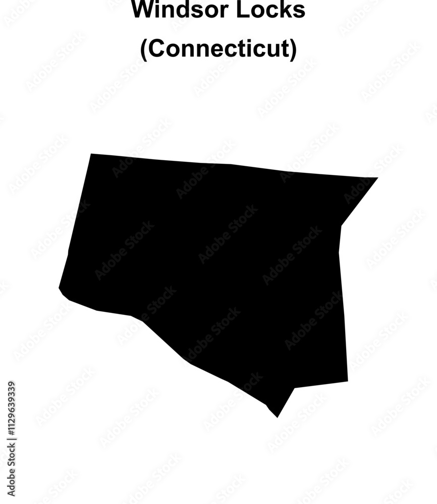 Windsor Locks (Connecticut) blank outline map