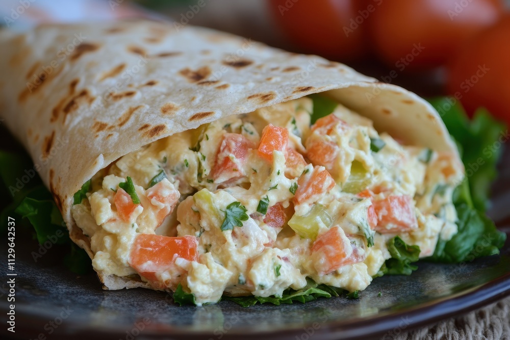 Nutritious pita wrap with homemade salad Nutritious pita wrap with homemade salad