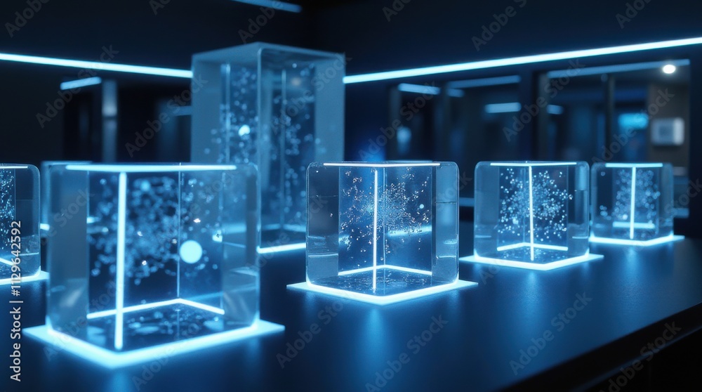Glowing Quantum Lab: Futuristic Research Facility Glowing Quantum Lab: Futuristic Research Facility