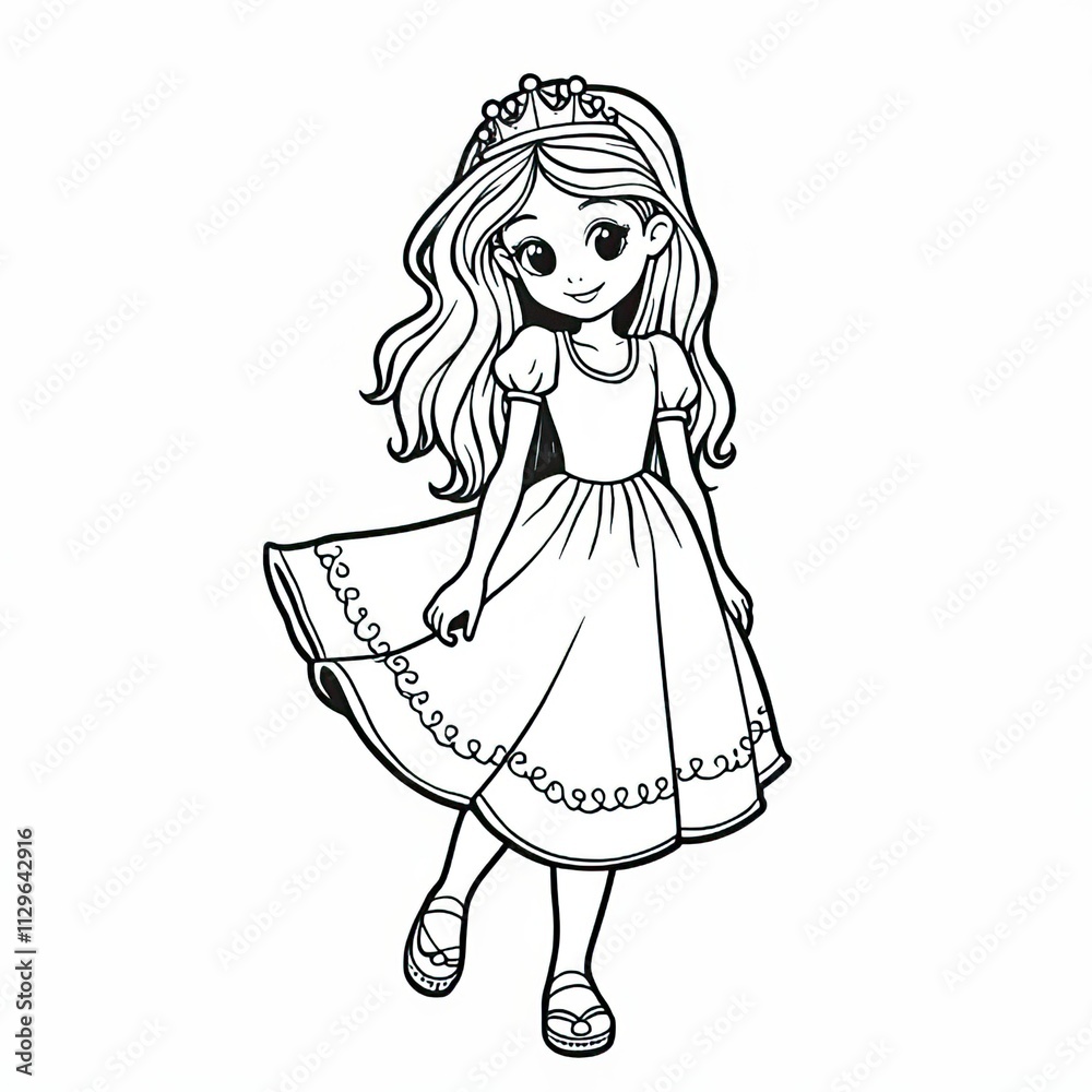 Fototapeta premium children's coloring sheet with a nature-inspired theme