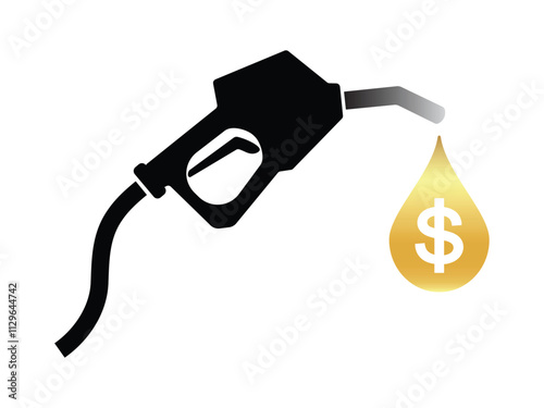 Fuel pump nozzle sign. Gasoline,Gas station icon. Vector illustration of fueling nozzle gasoline, diesel, gas isolated on white background. Petroleum fuel pump template. Pump nozzle, oil dripping.