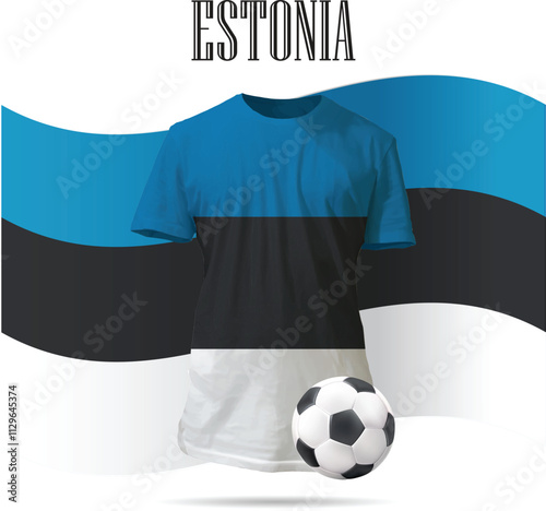 Estonia, t-shirts, kits, jersey and flags collection. national flags and shirts of soccer team