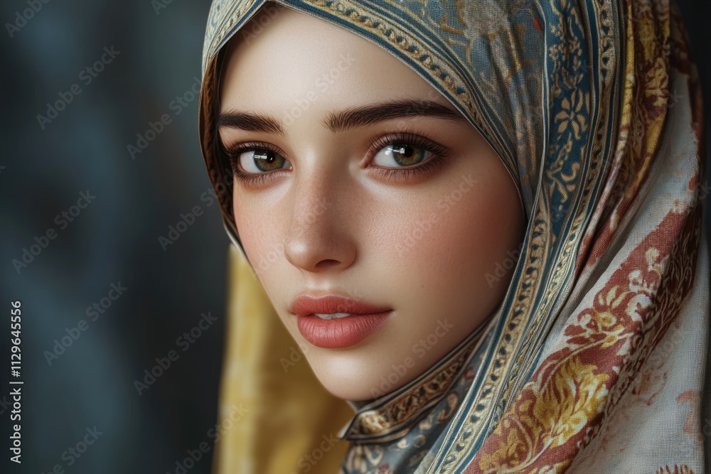 Nice Moroccan woman with hijab and typical Arabic dress