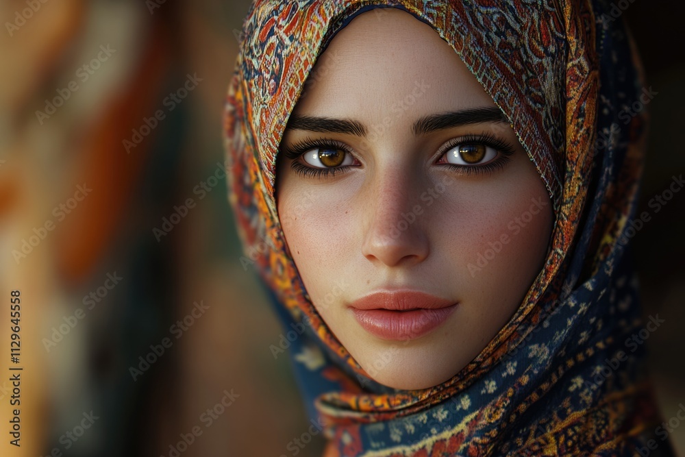 Nice Moroccan woman with hijab and typical Arabic dress