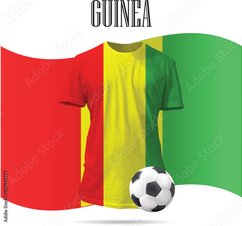 Guinea, t-shirts, kits, jersey and flags collection. national flags and shirts of soccer team