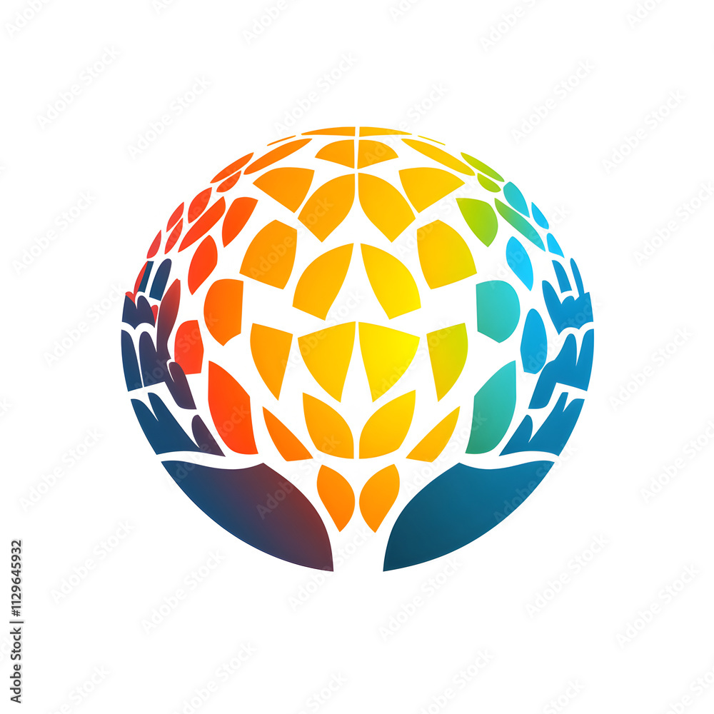 Global Unity  Colorful Abstract Sphere Logo Design