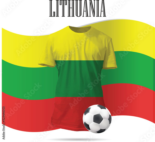 Lithuania, t-shirts, kits, jersey and flags collection. national flags and shirts of soccer team