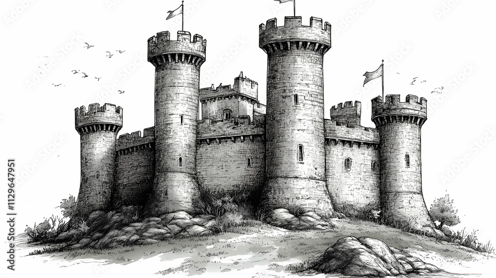 Castillo medieval. Chronicle. Illustration Castillo medieval. Chronicle. Illustration