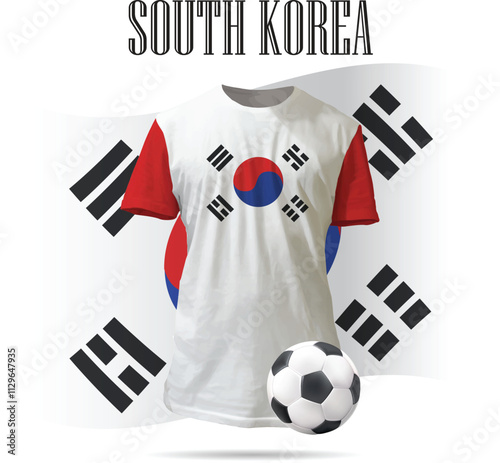 South Korea, t-shirts, kits, jersey and flags collection. national flags and shirts of soccer team