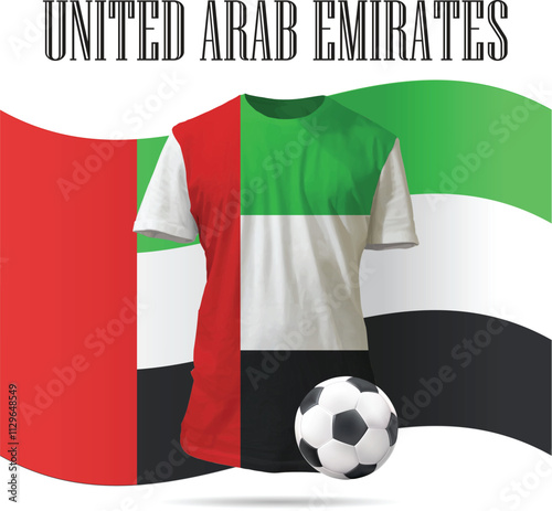Unite Arab Emirates, t-shirts, kits, jersey and flags collection. national flags and shirts of soccer team
