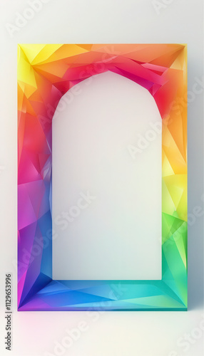 Colorful geometric frame designed for decorative purposes in contemporary art spaces or galleries