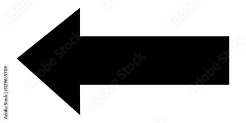 Simple and striking black arrow pointing left for signage and directions