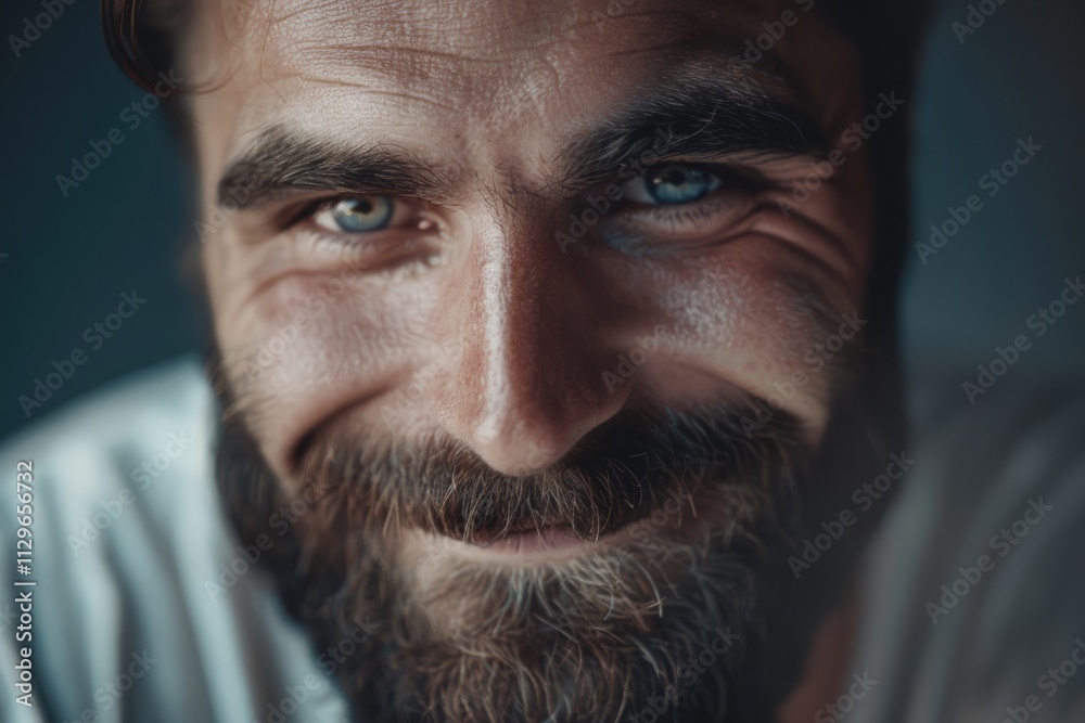 Close up portrait of smiling bearded man with stylish hair. Close up portrait of smiling bearded man with stylish hair.