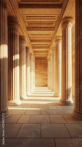 Roman columns with copy space vertically 9:16
