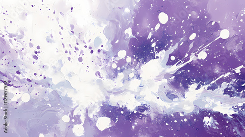 Pastel-hued background with large white splatters and subtle purple swirls that evoke a sense of playful whimsy and carefree fun, artistic expression, abstract art. Serendipity. Illustration photo