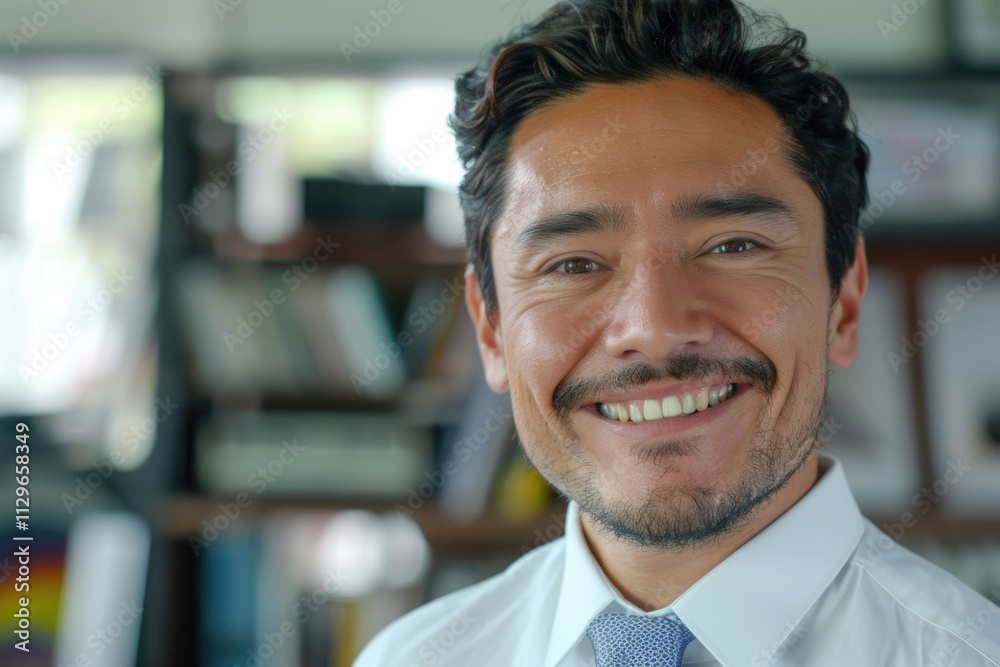 Smiling Latin businessman in office portrait. Smiling Latin businessman in office portrait.