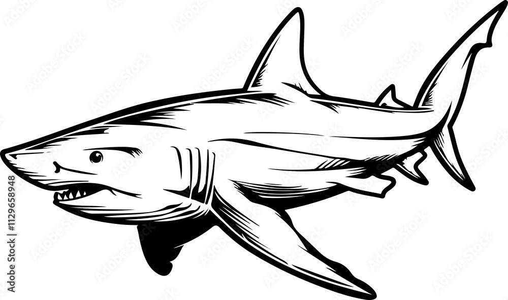 Fototapeta premium Illustration of a Shark