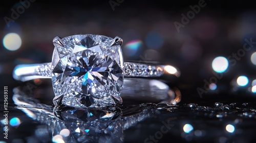 Dazzling Diamond Ring: A Cushion-Cut Masterpiece photo