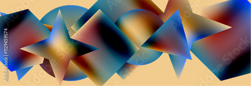 Fluid color geometric shapes abstract background. Vector Illustration For Wallpaper, Banner, Background, Card, Book Illustration, landing page