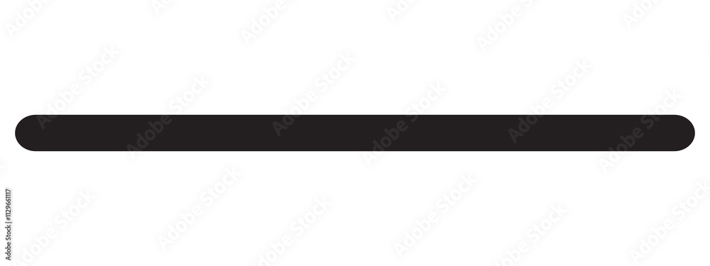 Simple black straight line divider with soft rounded edges for modern layouts Simple black straight line divider with soft rounded edges for modern layouts