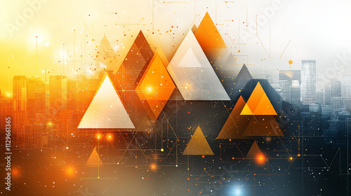 Abstract light yellow and white geometric background vector presentation design template for business technology concept, banner, or poster with copy space area.