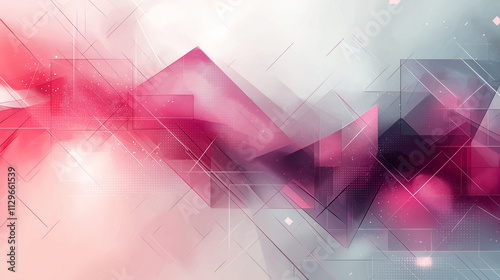 Abstract light pink and white geometric background vector presentation design template for business technology concept, banner, or poster with copy space area.