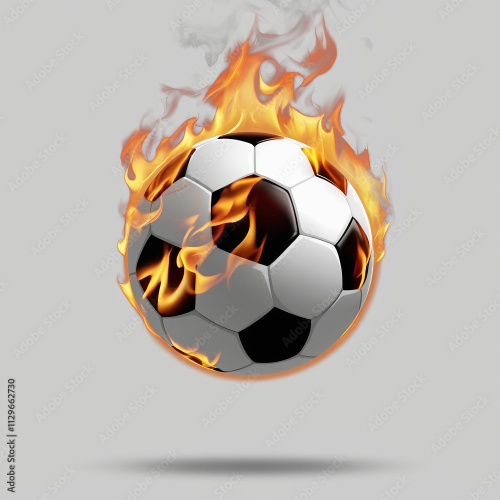 Obraz premium soccer ball in fire