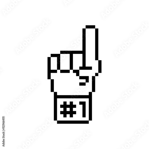 supporter hand pointing up gesture pixel art