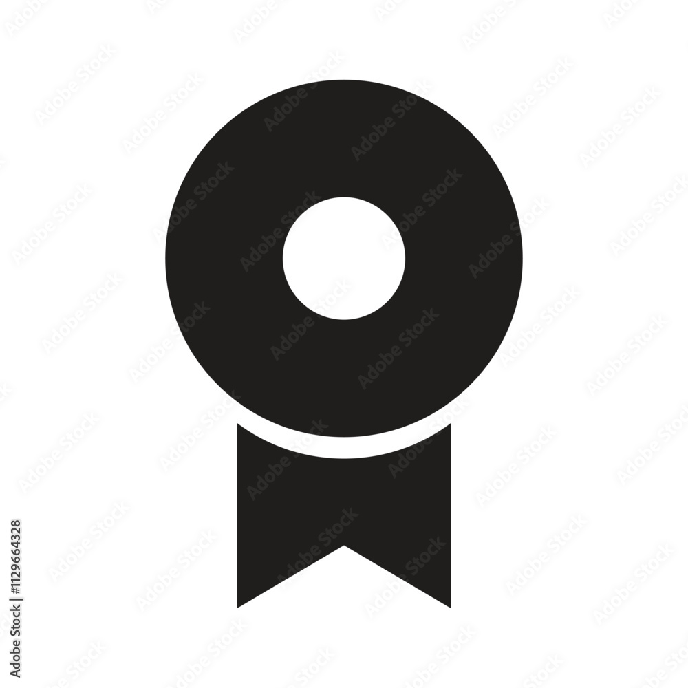 The image shows a simple white pixelated medal design with a ribbon signifying achievement or award. The image shows a simple white pixelated medal design with a ribbon signifying achievement or award.