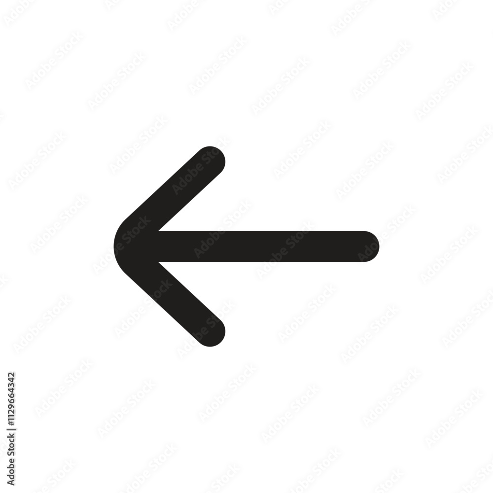 The image shows a basic white left-pointing arrow icon against a muted gray square background. The image shows a basic white left-pointing arrow icon against a muted gray square background.